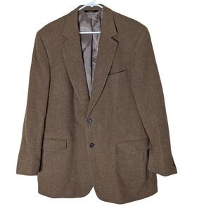 Joseph A Banks Blazer Coat Camel Hair Gordon Solid Tan Mens Fourty Four Long